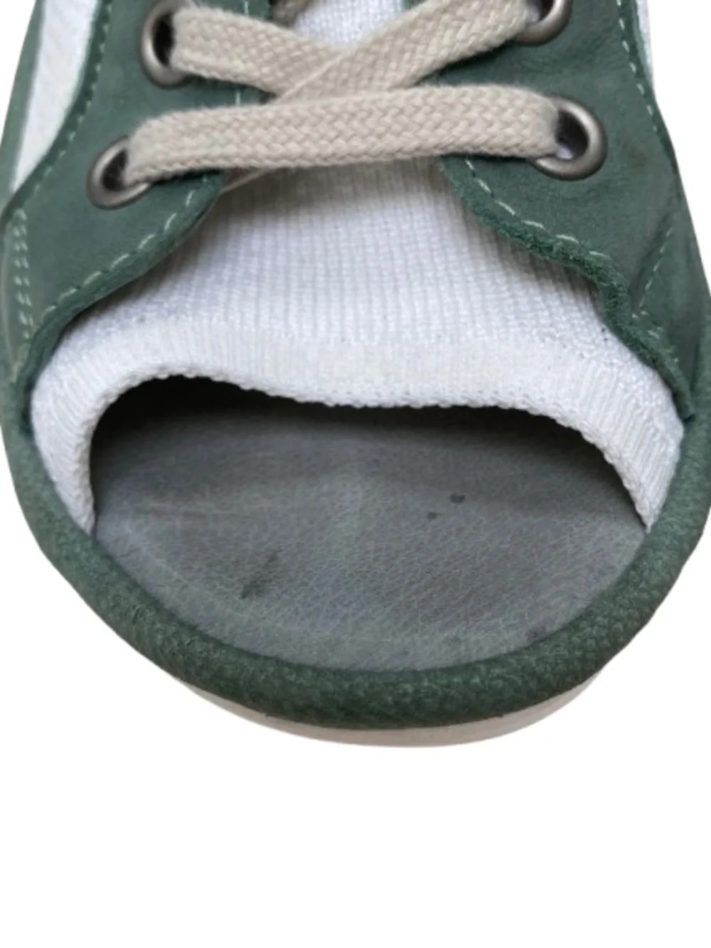 ✨NWOB✨ FLY LONDON Yedu Wedge Sandals White & Green